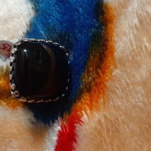 Onyx square shaped .925 Sterling Silver Ring